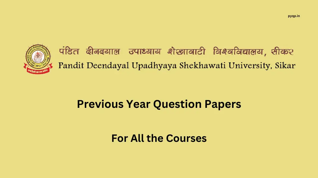 Shekhawati University Previous Year Question Paper 2019