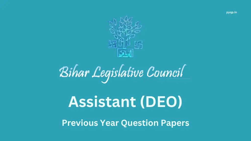 Bihar Vidhan Parishad Assistant Previous Year Question Paper