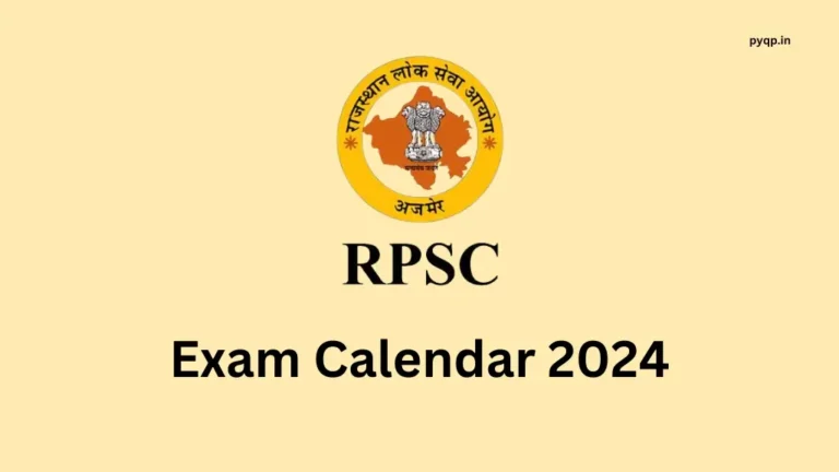 RPSC Exam Calendar 2024