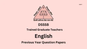 DSSSB TGT English Previous Year Papers