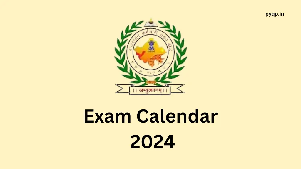 RSMSSB Exam Calendar 2024 P Y Q P