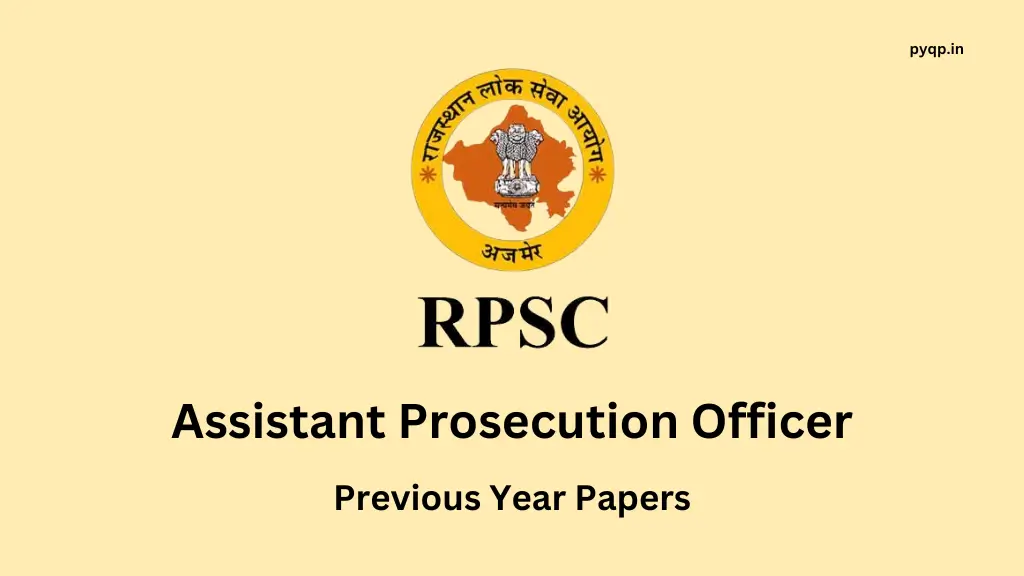 RPSC Assistant Prosecution Officer Previous Year Papers