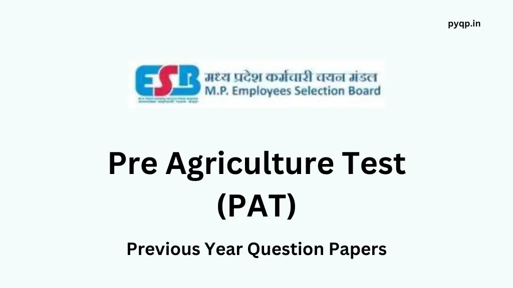 MP Pre Agriculture Test Previous Year Papers