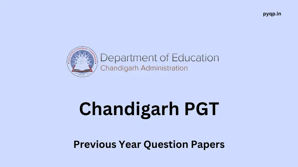Chandigarh PGT Previous Year Papers