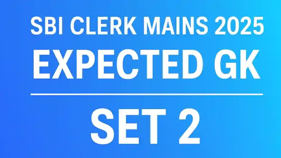 SBI Clerk Mains 2025 Expected GK Questions