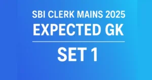 SBI Clerk Mains 2025 GK Questions