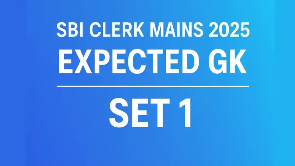 SBI Clerk Mains 2025 GK Questions