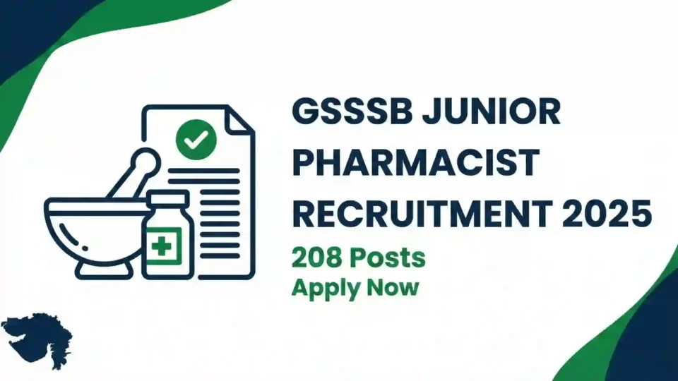 GSSSB Junior Pharmacist Recruitment 2025
