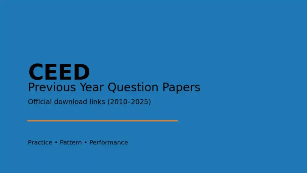 CEED Previous Year Question Papers