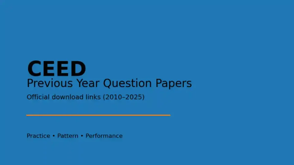 CEED Previous Year Question Papers